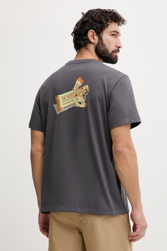 The North Face t-shirt męski bawełniany SNACK RELAXED szary NF0A8GB4RHI1
