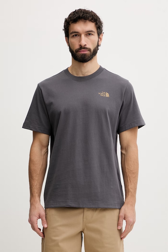 Odzież The North Face t-shirt męski bawełniany SNACK RELAXED NF0A8GB4RHI1 szary