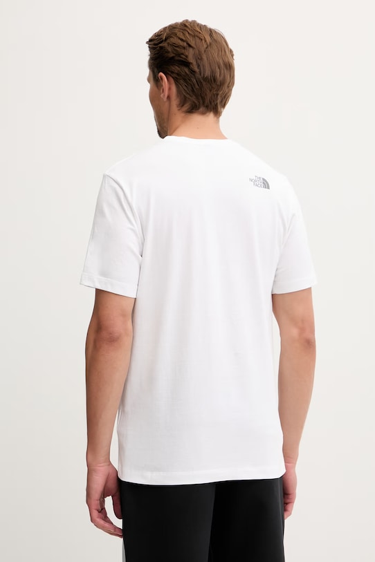 Ρούχα The North Face t-shirt ανδρικό βαμβακερό MOUNTAIN LINE NF0A8GUXFN41 λευκό