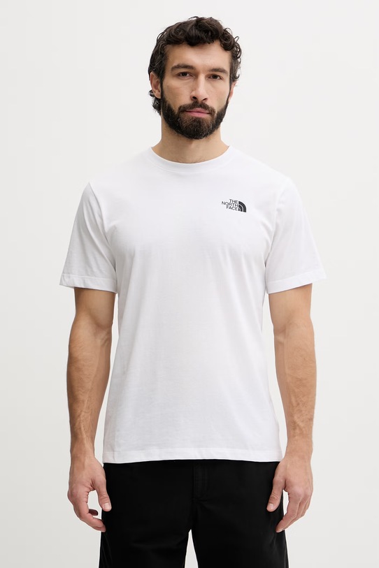 The North Face t-shirt męski z bawełną VERTICAL biały NF0A8GV1FN41