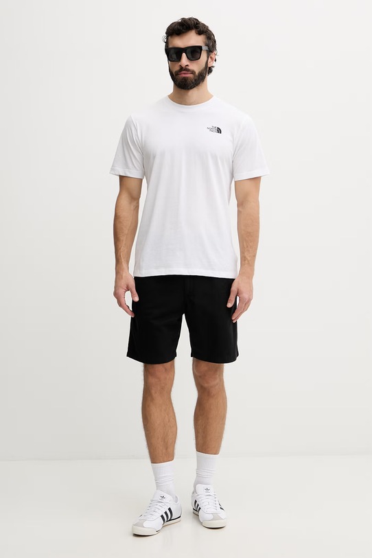 The North Face t-shirt męski z bawełną VERTICAL NF0A8GV1FN41 biały SS26