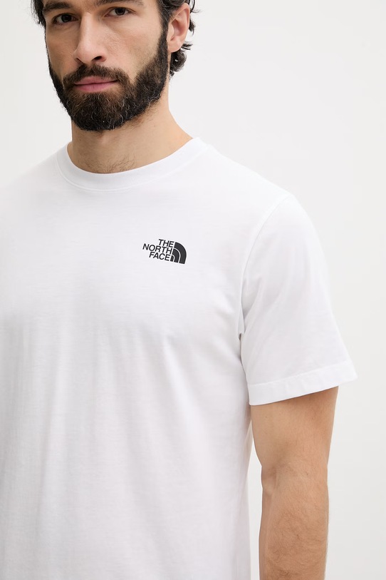 The North Face t-shirt męski z bawełną VERTICAL biały NF0A8GV1FN41