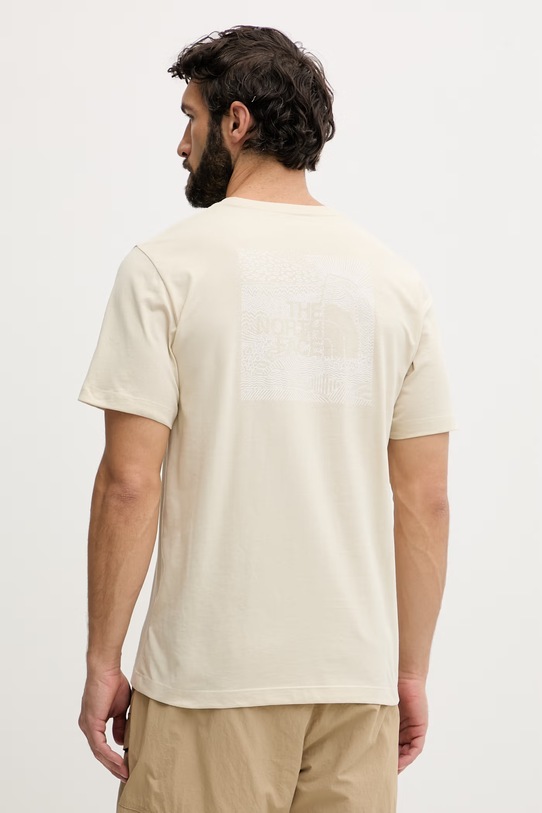 Odzież The North Face t-shirt męski z bawełną CELEBRATION NF0A8GV2DOM1 beżowy