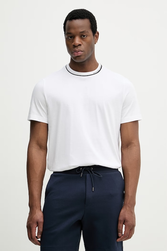 Bavlněné tričko Michael Kors nášivka bílá CS652SN19P