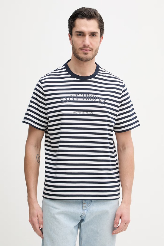 Michael Kors t-shirt bawełniany nadruk granatowy CS652Y8FV4