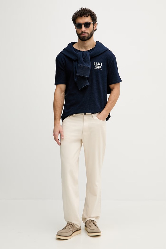 Gant t-shirt męski bawełniany 2003393 granatowy SS26