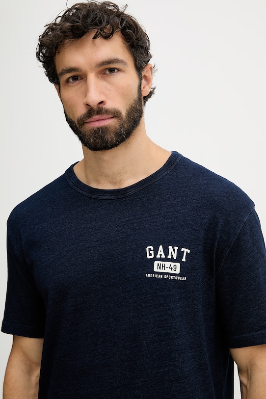 Gant t-shirt męski bawełniany granatowy 2003393