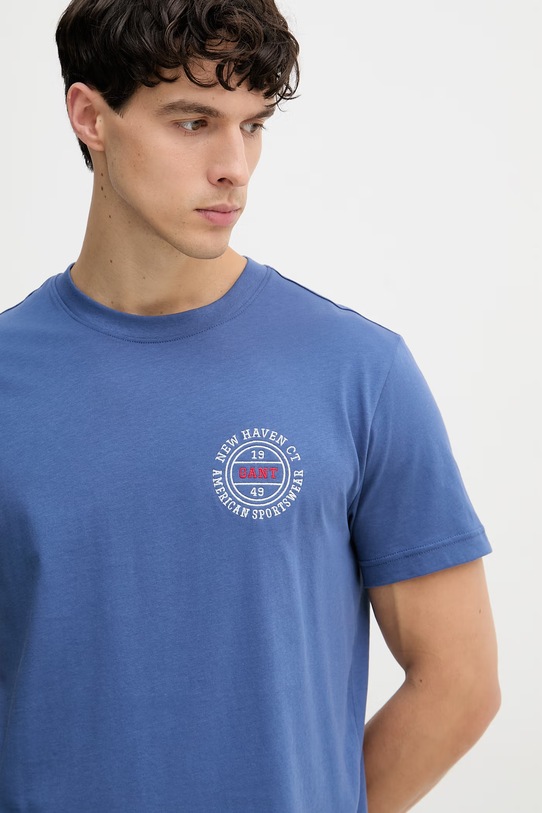Gant t-shirt męski bawełniany niebieski 2003402