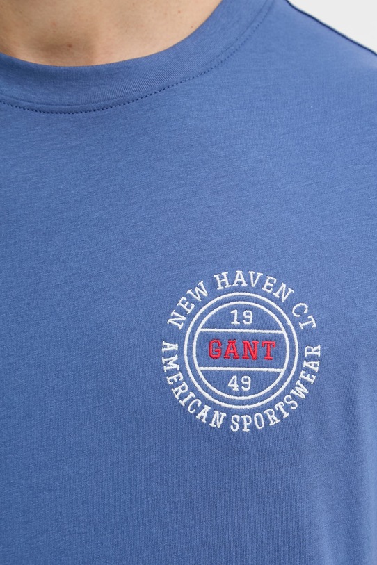 Gant t-shirt męski bawełniany 2003402 niebieski