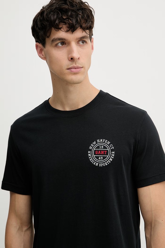 Gant t-shirt męski bawełniany czarny 2003402