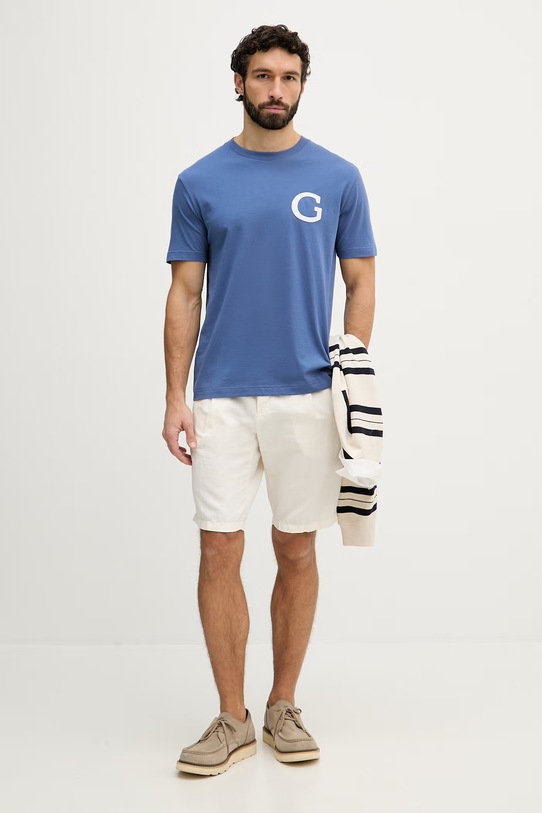 Gant t-shirt męski bawełniany 2003411 niebieski SS26