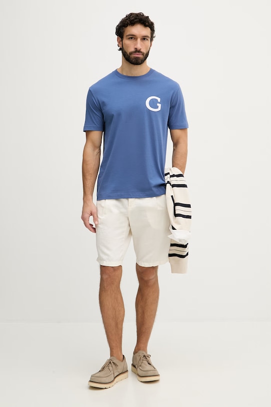 Gant t-shirt męski bawełniany 2003411 niebieski SS26