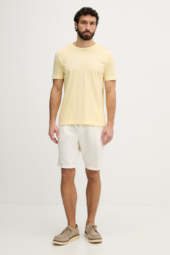 Gant T-shirt basic męski bawełniany 2003419 żółty SS26
