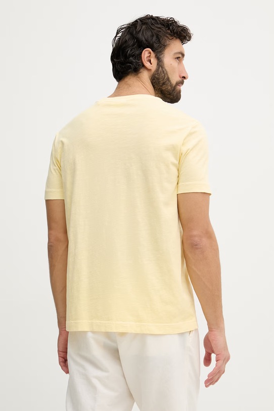 Odzież Gant T-shirt basic męski bawełniany 2003419 żółty