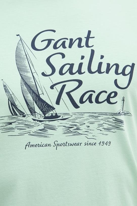 Gant T-shirt męski bawełniany 2003425 zielony