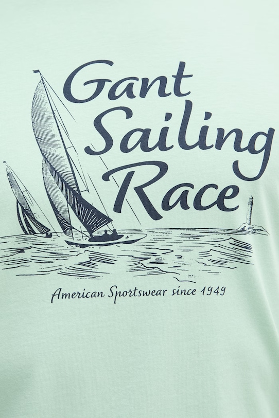 Gant T-shirt męski bawełniany 2003425 zielony