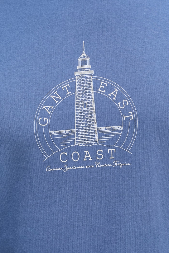 Gant T-shirt męski bawełniany 2003425 niebieski