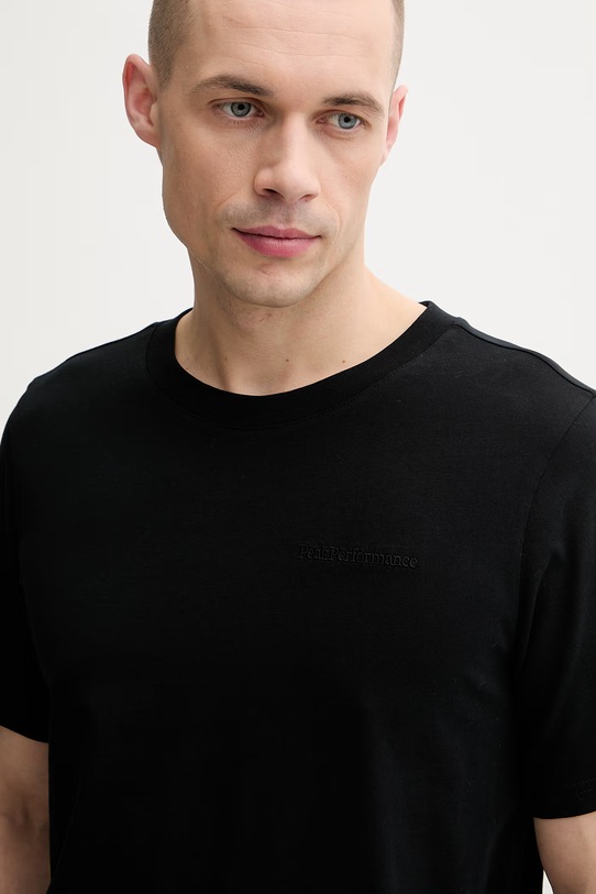 Peak Performance t-shirt męski bawełniany Original Small Logo czarny G81142