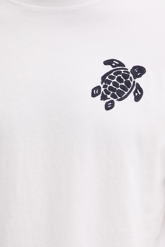 Vilebrequin t-shirt męski bawełniany PARTISOL biały PSLCM919