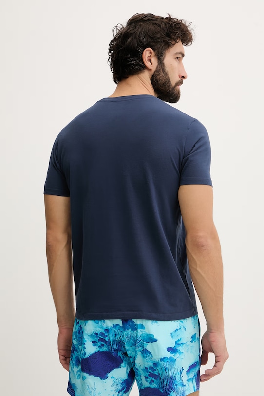 Vilebrequin t-shirt męski bawełniany PARTISOL PSLCM919 granatowy SS26