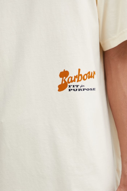 Barbour MTS1554BE13 T-shirt bawełniany męski beżowy MTS1554BE13