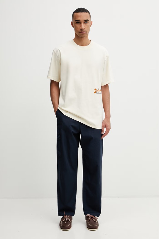 Barbour MTS1554BE13 T-shirt bawełniany męski MTS1554BE13 beżowy