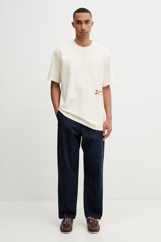 Barbour MTS1554BE13 T-shirt bawełniany męski MTS1554BE13 beżowy