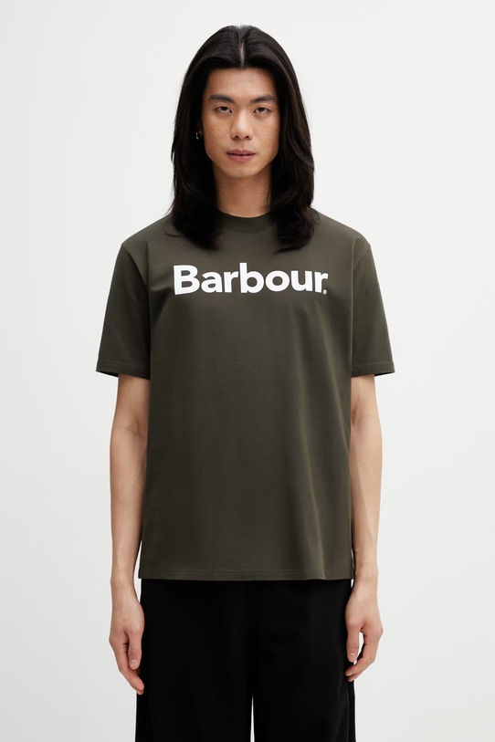 Barbour MTS1406GN13 T-shirt bawełniany męski zielony MTS1406GN13