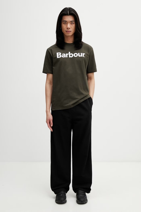 Barbour MTS1406GN13 T-shirt bawełniany męski MTS1406GN13 zielony