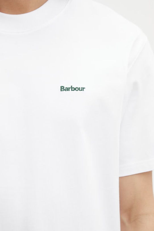 Barbour MTS1568WH11 T-shirt bawełniany męski biały MTS1568WH11