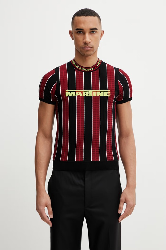 Martine Rose Logo T-shirt męski z wiskozą czerwony 959YA12120