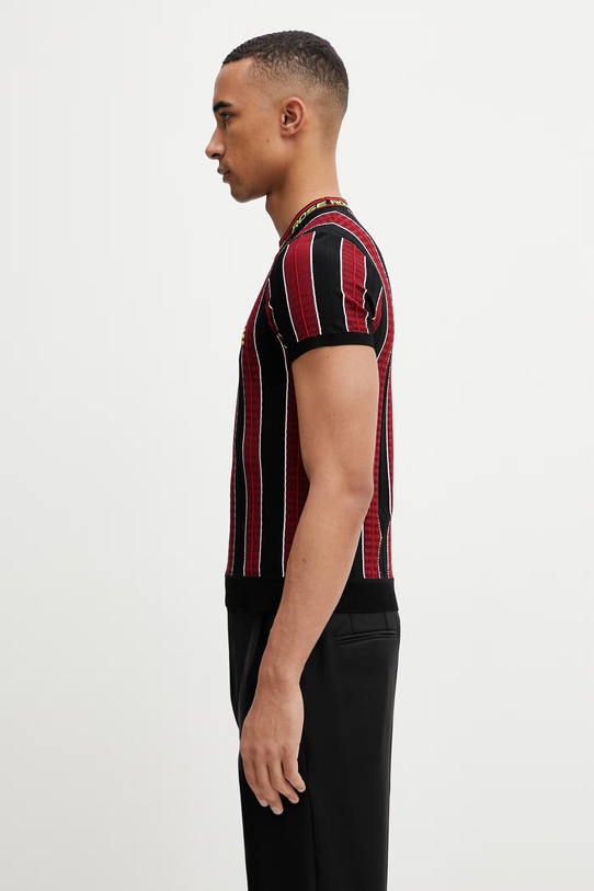 Martine Rose Logo T-shirt męski z wiskozą 959YA12120 czerwony SS26