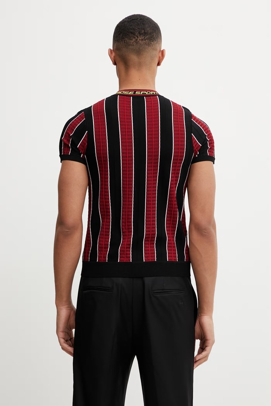 Odzież Martine Rose Logo T-shirt męski z wiskozą 959YA12120 czerwony