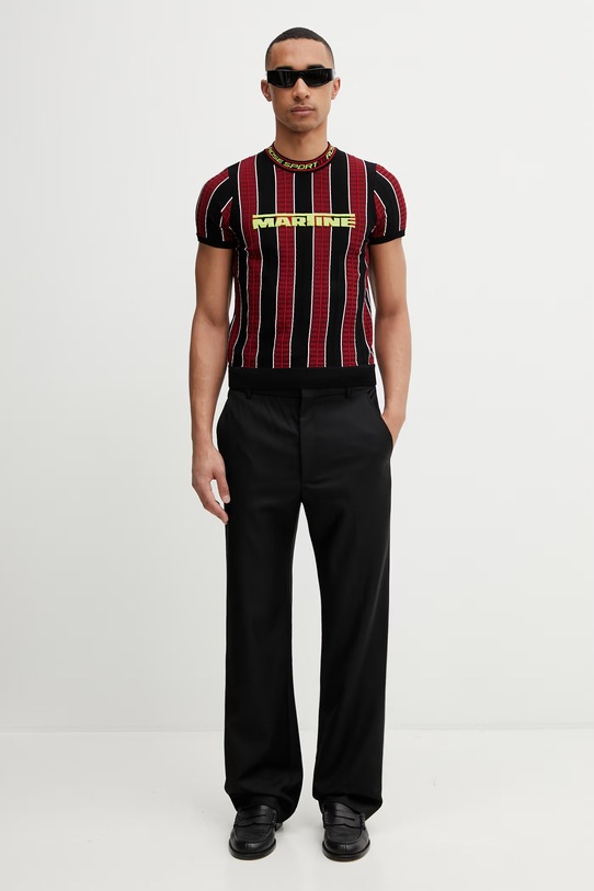 Martine Rose Logo T-shirt męski z wiskozą 959YA12120 czerwony