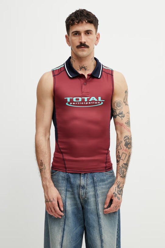 Martine Rose Shrunken Stretch Football top męski bordowy 125JT15118