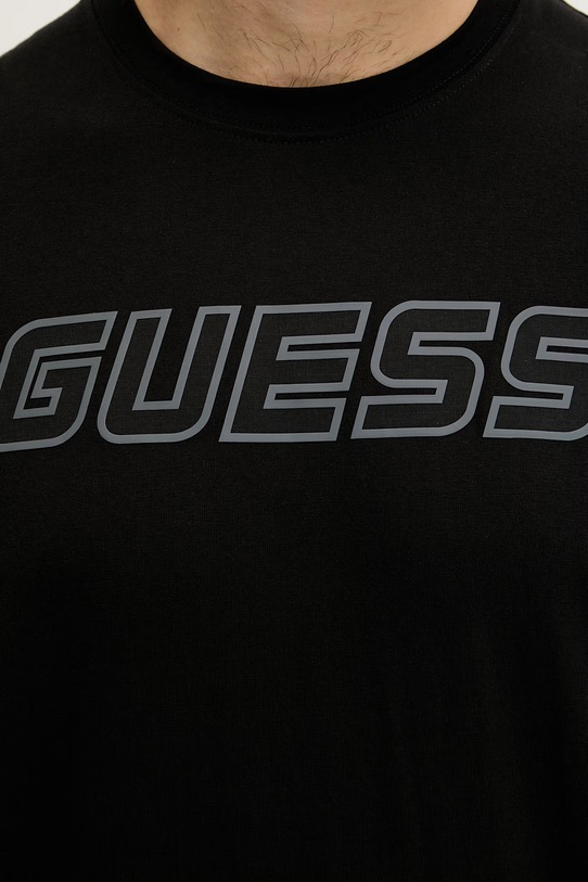 Βαμβακερό μπλουζάκι Guess GUSTAVE Z6GI01.K2835 μαύρο