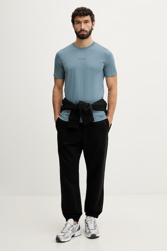 Βαμβακερό μπλουζάκι Guess AMBROGIO Z6GI06.K2847 μπλε SS26