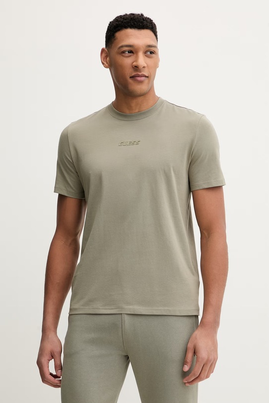 Guess t-shirt bawełniany AMBROGIO regular zielony Z6GI06.K2847