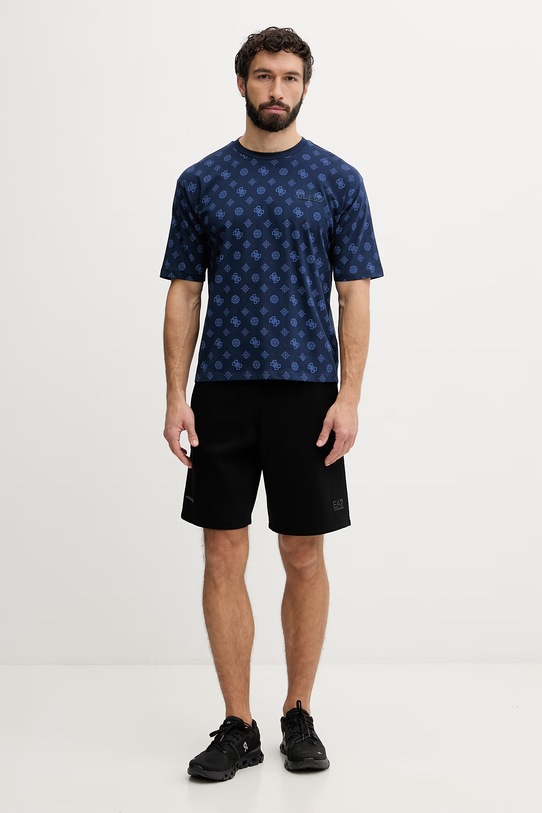 Guess t-shirt męski bawełniany OVIDIO Z6GI07.K2852 granatowy SS26