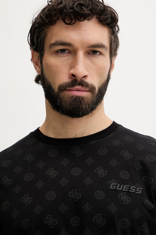 Guess t-shirt męski bawełniany OVIDIO czarny Z6GI07.K2852