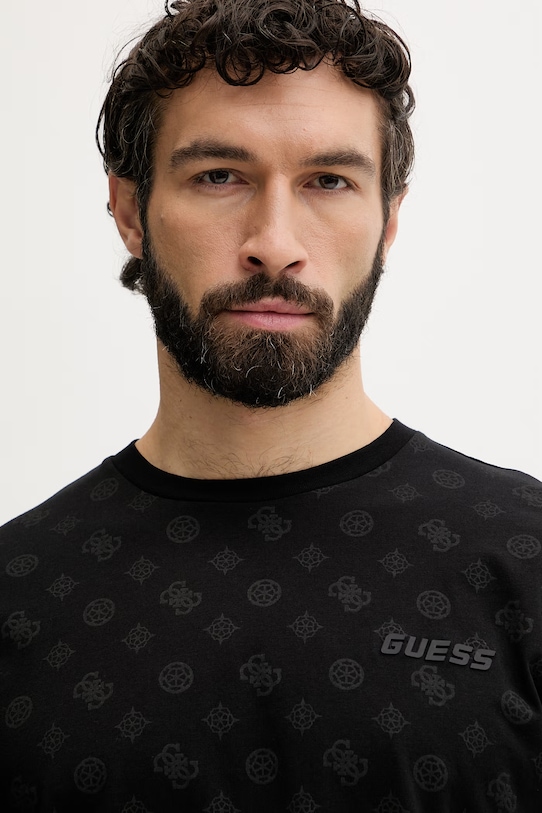 Guess t-shirt męski bawełniany OVIDIO czarny Z6GI07.K2852