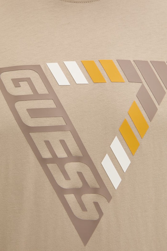 Guess t-shirt męski bawełniany FOLCO Z6GI09.K2859 beżowy