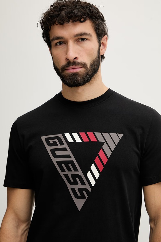 Guess t-shirt męski bawełniany FOLCO czarny Z6GI09.K2859