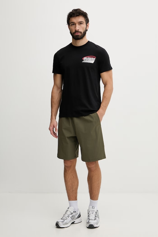 Guess t-shirt męski bawełniany LUPO Z6GI10.K2860 czarny SS26