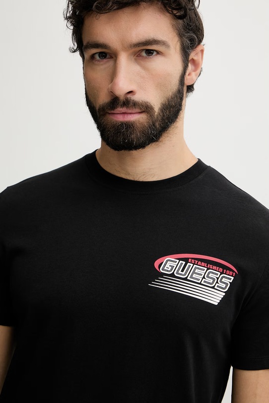 Guess t-shirt męski bawełniany LUPO czarny Z6GI10.K2860