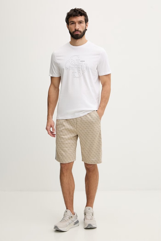 Guess t-shirt męski bawełniany TIBERIO Z6GI13.K2875 biały SS26