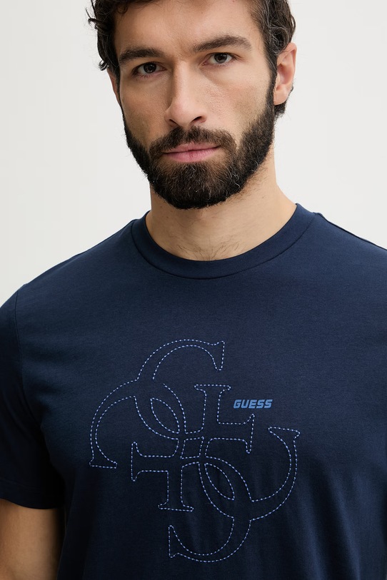 Guess t-shirt męski bawełniany TIBERIO granatowy Z6GI13.K2875