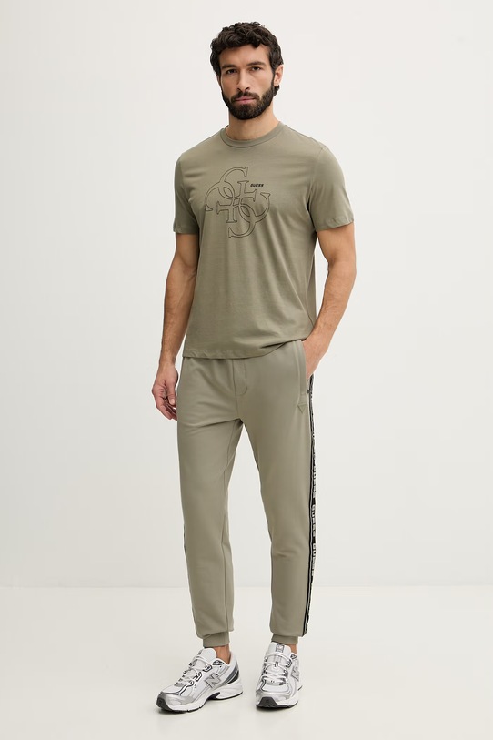 Guess t-shirt męski bawełniany TIBERIO Z6GI13.K2875 zielony SS26