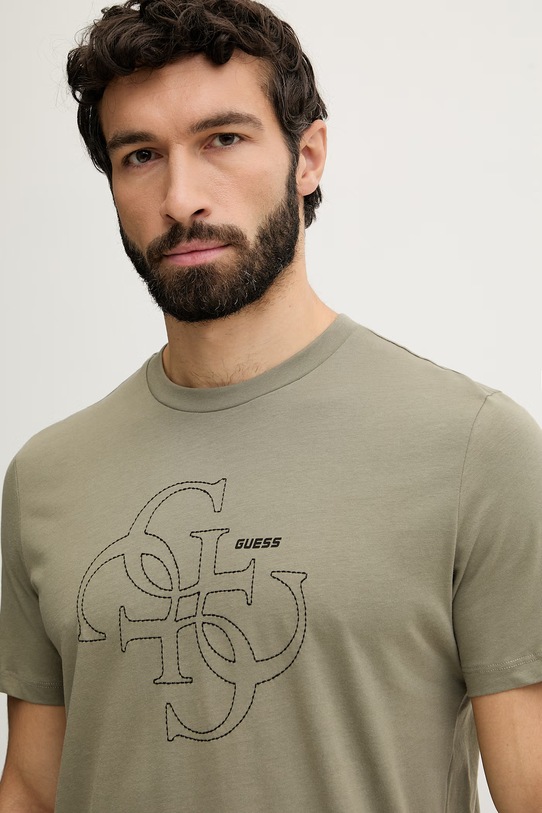 Guess t-shirt męski bawełniany TIBERIO zielony Z6GI13.K2875
