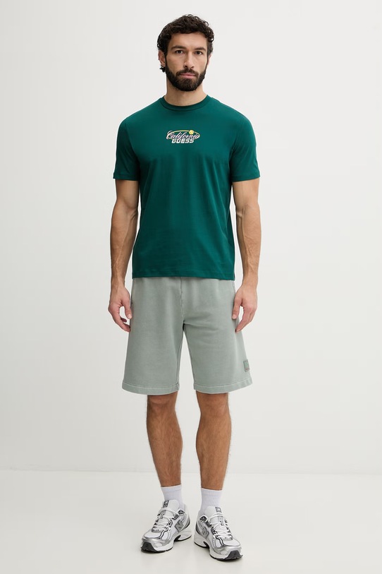 Guess t-shirt męski bawełniany GERD Z6GI15.K3205 zielony SS26